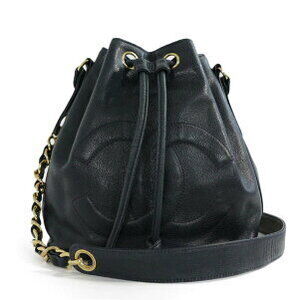 Chanel Drawstring Shoulder Bag Caviar Leather Black